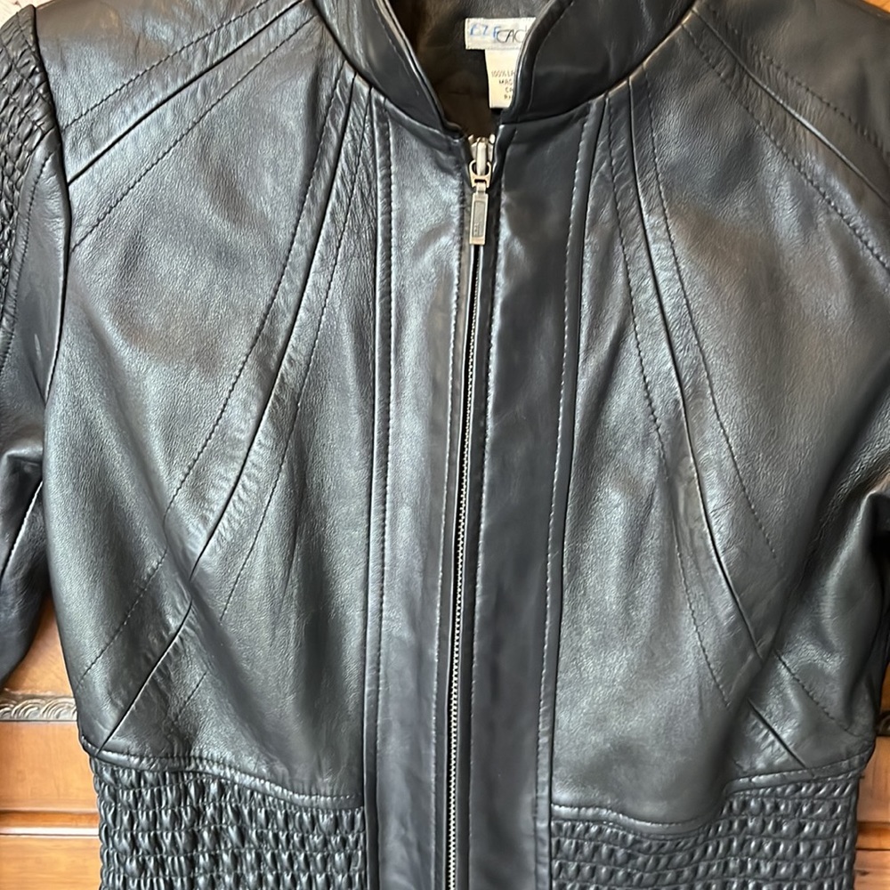 NEW CONDITION Lamb leather coat. 100% lamb black size 4 - Picture 5 of 10